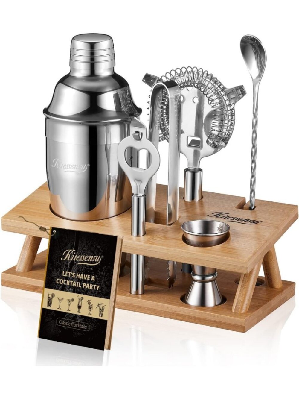 6-Piece Cocktail Shaker Set with Stand - Essential Bar Tools for Mixology